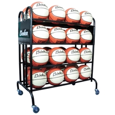 32 Ball Storage Trolley with Brakes - Black